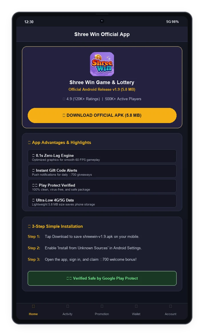 Shree Win Official App Download and Android APK Installation